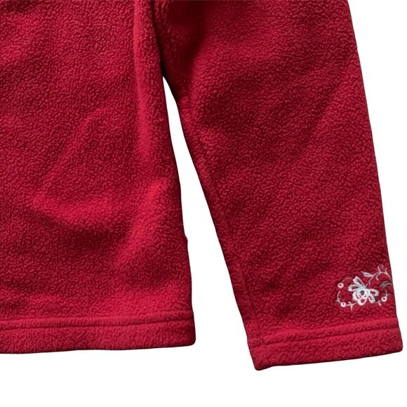 L.L. Bean Women's Vintage Fleece Cardigan Sweater Jacket Red Small Embroidered - Picture 5 of 12